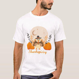 Tacksägelsedagen Söt Färgglad Kalkon Pumpa T Shirt