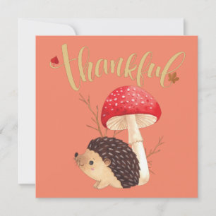 Tacksägelsedagen Söt Kawaii Igelkott Inbjudningar