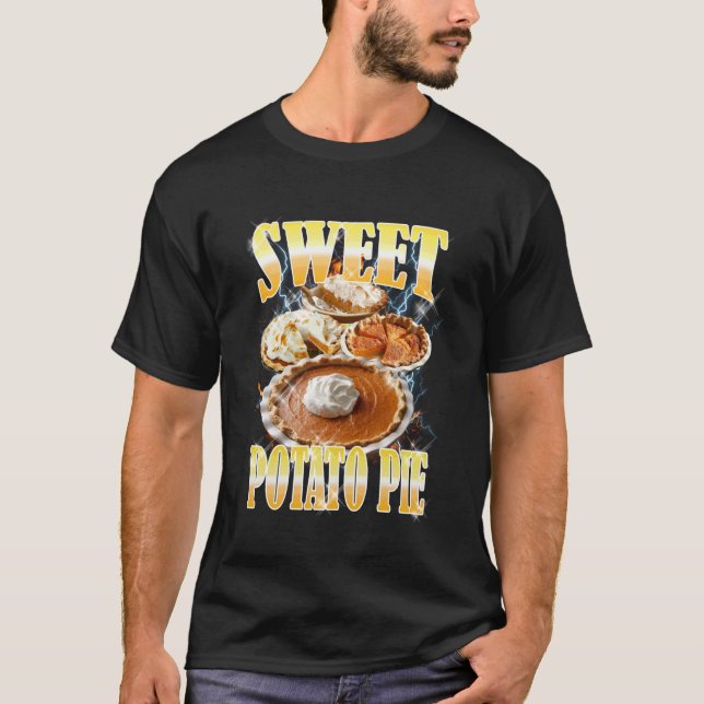 Tacksägelsedagen Sötpotatispaj Bootleg 90-tals Rap T Shirt (Framsida)