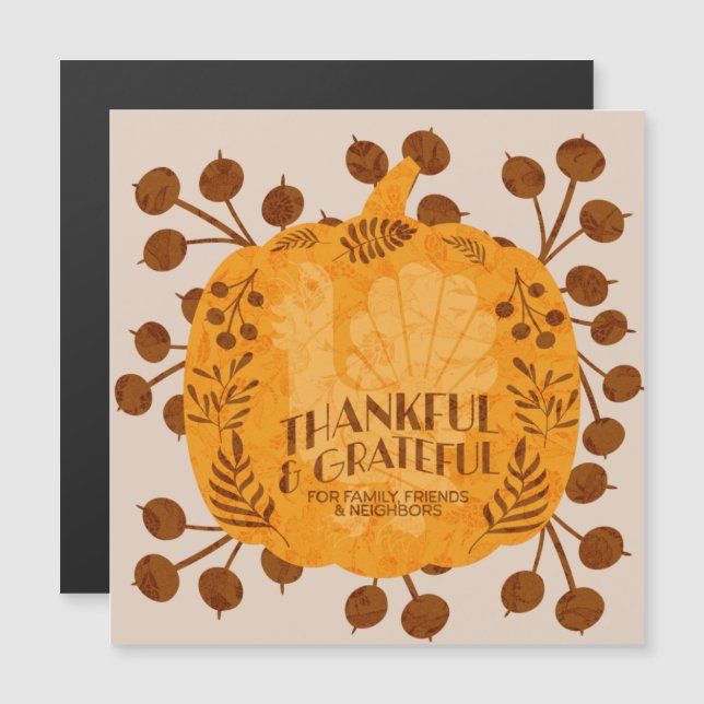 Tacksägelsedagen Tacksam Turkiet Pumpa Grönska   (Fram/baksida)