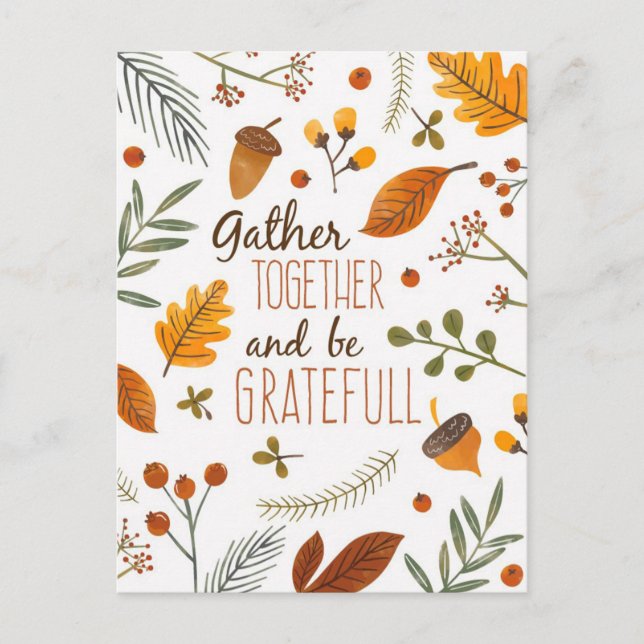 Tacksägelsedagen Vykort (Framsida)