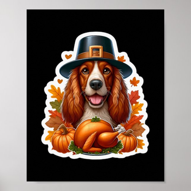 Tacksägelsedagen Welsh Springer Spaniel Hundägare  Poster (Framsidan)