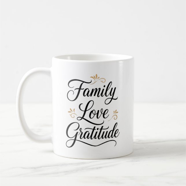 Tacksägelsedags Familjetack  Kaffemugg (Vänster)