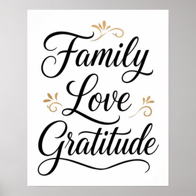 Tacksägelsedags Familjetack Poster (Framsidan)