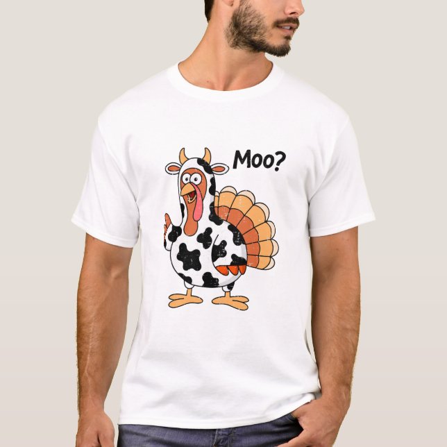 Tacksägelsedags kalkon mu t shirt (Framsida)