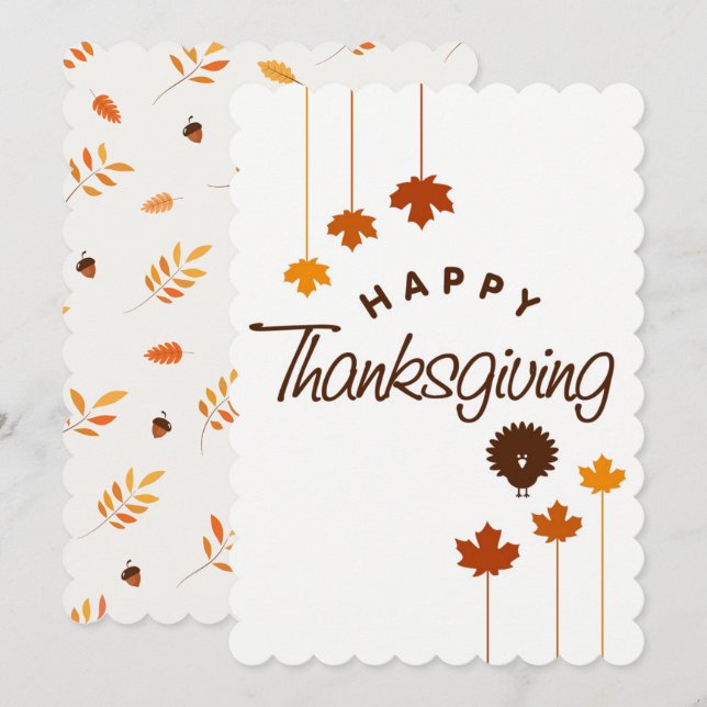 Tacksägelsedags-kort Julkort (Fram/baksida)