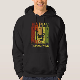 Tacksägelsedags Retro Sibirisk Husky Hund Tacksäge Hoodie