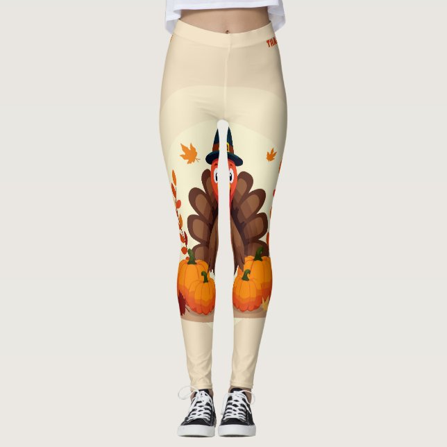 Tacksägelsedags stor kyckling leggings (Framsida)