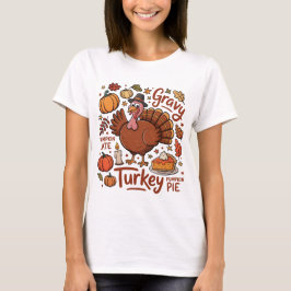 Tacksägelsedags Turkiet Pumpapaj Gratäng Höst Kons T Shirt