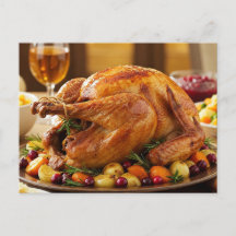 Tacksägelsedags Turkos Julkort Mysig Höstmiddag