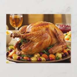 Tacksägelsedags Turkos Julkort Mysig Höstmiddag Helg Vykort