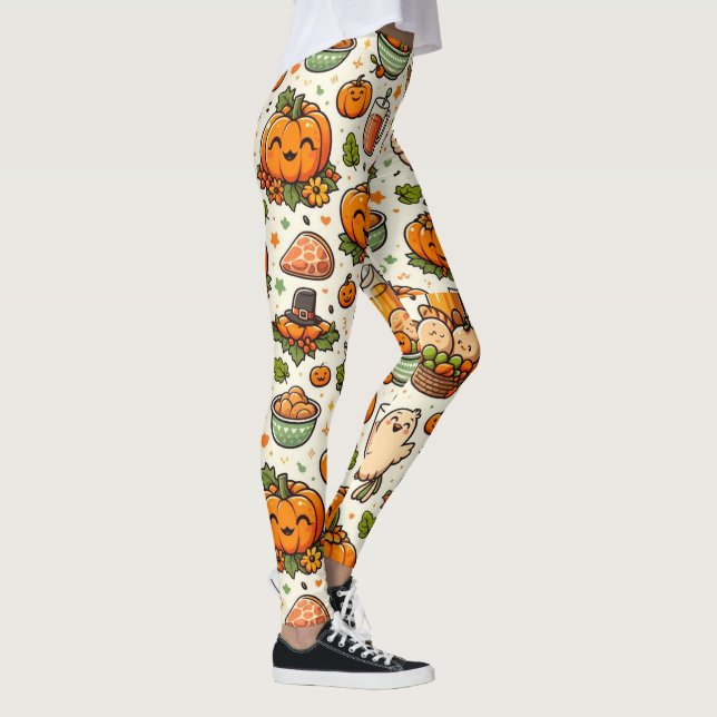 Tacksägelsedagsfest familj leggings (Höger)