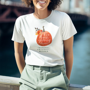 Tacksägelsedagsmiddag Orange Pumpa Höst Blommor T Shirt