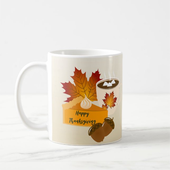 Tacksägelsedagsmiddag Pumpapaj Varm choklad Kaffemugg (Vänster)