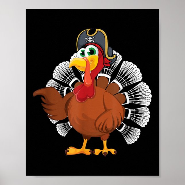 Tacksägelsedagspresent För Badmintonfantast Turkpi Poster (Framsidan)