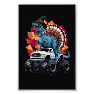 Tacksägelsedinosaurie T-Rex Monstertruck Fototryck