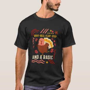 Tacksägelsedrag Hälsklapp Steg Turkky Trängning D T Shirt