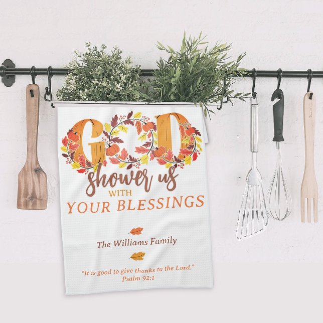 Tacksägelsemiddag för religiösa med bibelcitat kökshandduk (Religious Thanksgiving Dinner Faith Bible Quote Kitchen Towel Gift for Hostess Mom Wife Grandmother)
