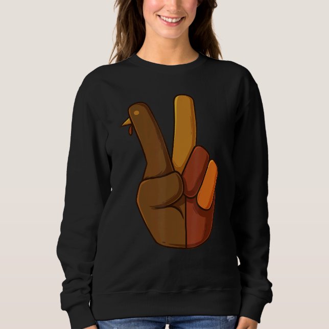 Tacksägelseskalkylon Hand Fredstecken Pojkar Barn  T Shirt (Framsida)