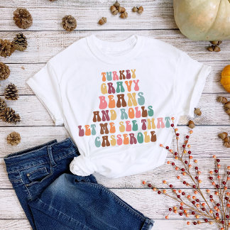Tacksägelsesoßegratäng Rolig Retro T Shirt