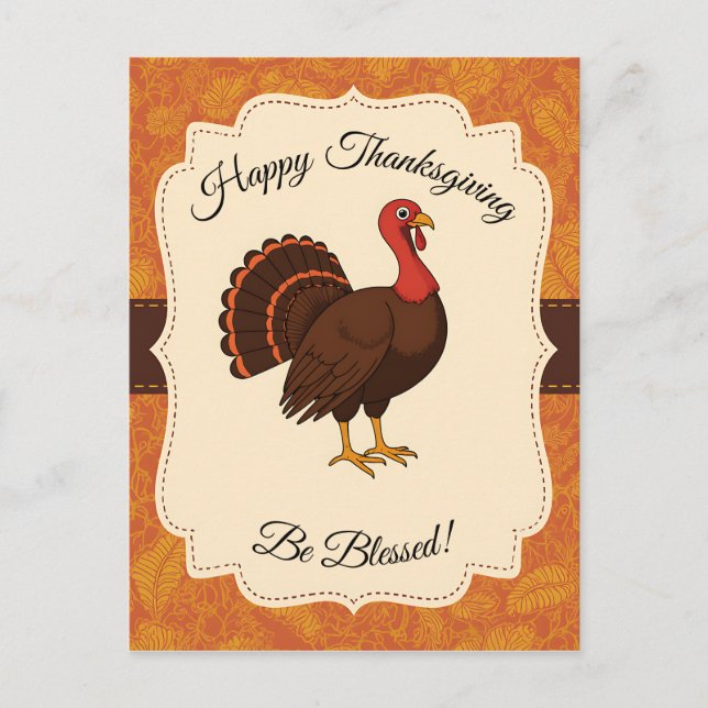 Tacksägelseturkos för Thanksgiving Vykort (Framsida)