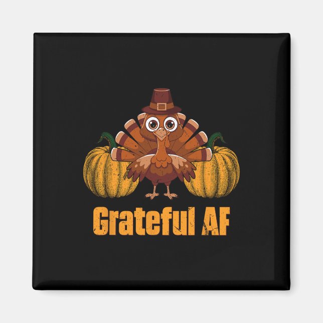 Tacksam Af Thanksgiving Skämt Turkiet Dag Puns Hög Magnet (Framsidan)
