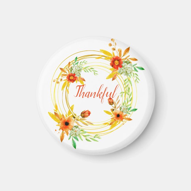 Tacksam blomsterkrans magnet (Framsidan)