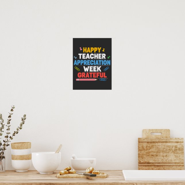 Tacksam Färgrik Skol Design Poster (Kök)