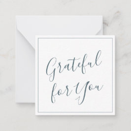 Tacksam för Dig Manus Blå Anteckningskort