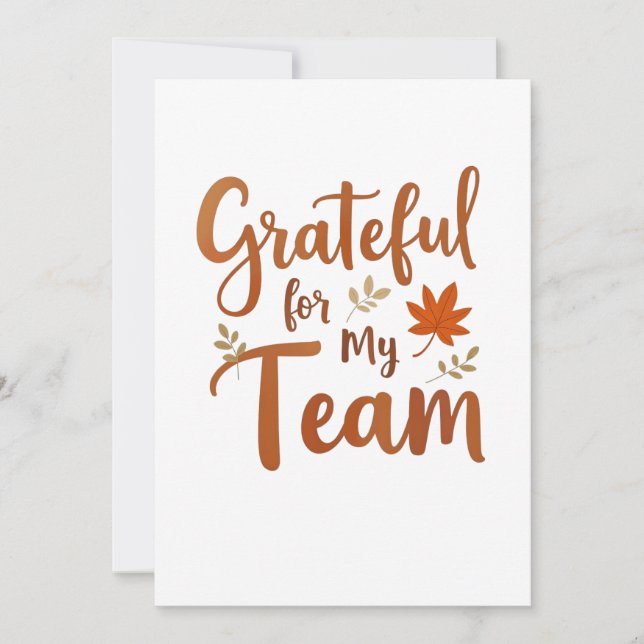 Tacksam för min teams Thanksgiving Kort (Framsida)