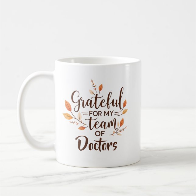 Tacksam för mitt team av läkare Personlig Kaffemugg (Vänster)