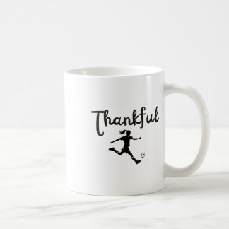 Tacksam fotbollsspelare flicka Thanksgiving Footll Kaffemugg