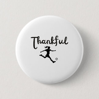 Tacksam fotbollsspelare flicka Thanksgiving Footll Knapp