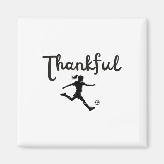 Tacksam fotbollsspelare flicka Thanksgiving Footll Magnet