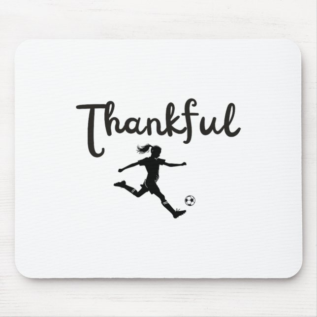 Tacksam fotbollsspelare flicka Thanksgiving Footll Musmatta (Framsidan)
