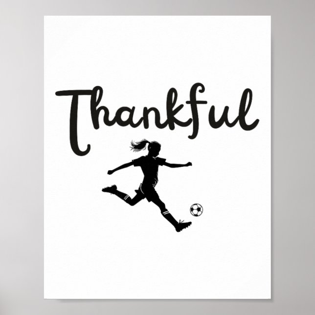 Tacksam fotbollsspelare flicka Thanksgiving Footll Poster (Framsidan)