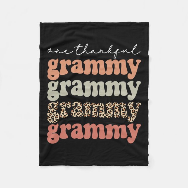 Tacksam grammy Autumn Träd Höst löv Thanksgivi Fleecefilt (Framsidan)