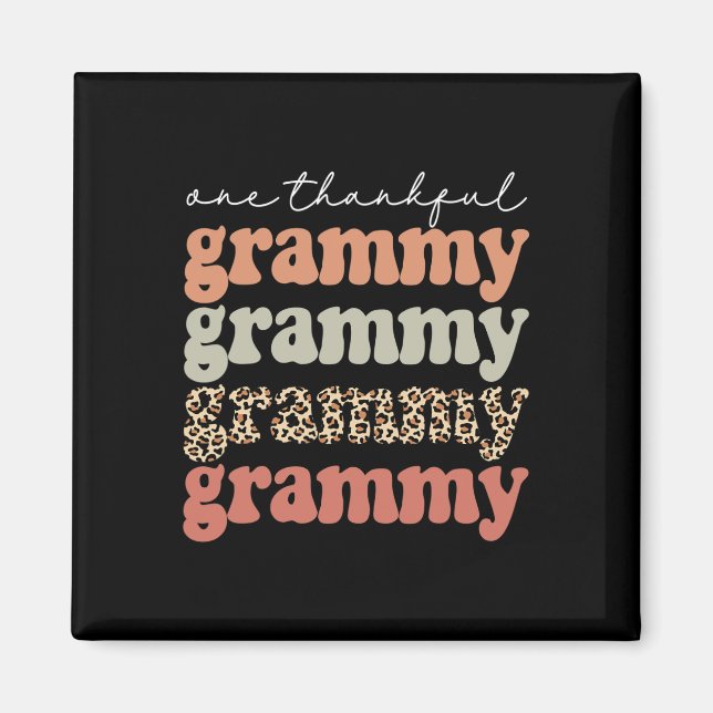 Tacksam grammy Autumn Träd Höst löv Thanksgivi Magnet (Framsidan)
