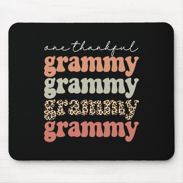 Tacksam grammy Autumn Träd Höst löv Thanksgivi Musmatta (Framsidan)