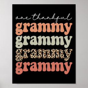 Tacksam grammy Autumn Träd Höst löv Thanksgivi Poster
