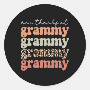 Tacksam grammy Autumn Träd Höst löv Thanksgivi Runt Klistermärke