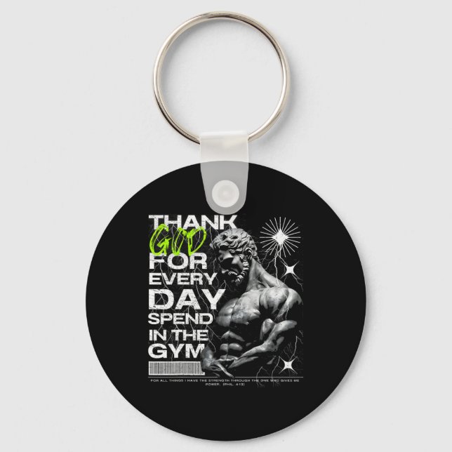 Tacksam Gym Bror Uni-vuxna Gym  Nyckelring (Framsida)