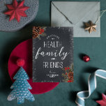 tacksam Health Family Friends Typography Julafton Julkort<br><div class="desc">Grattis Health Family Friends Typography Julafton Helgdag Card</div>