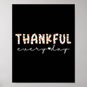 Tacksam Höst löv Thanksgiving höst varje dag Poster