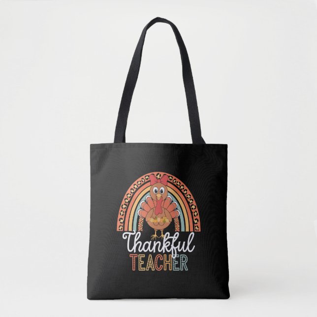 Tacksam lärare välsignad Thanksgiving skola Tygkasse (Framsida)