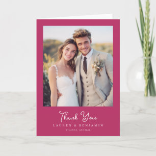Tacksam Magenta Elegant Foto Tack Kort