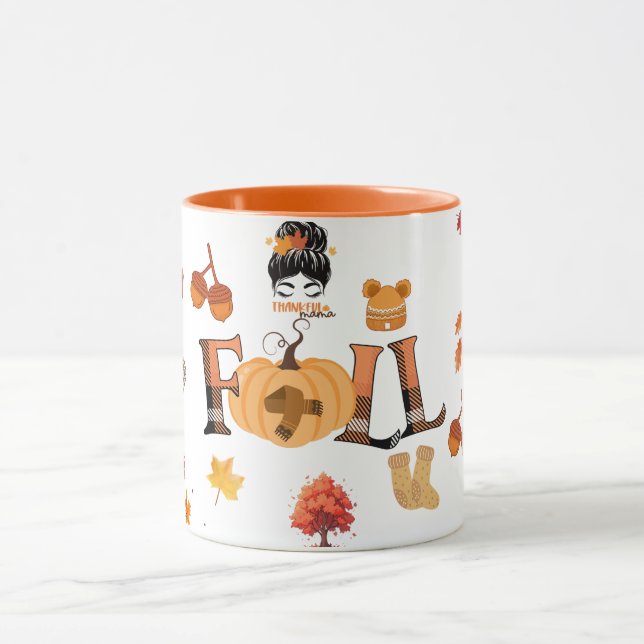 Tacksam Mama Höst Mugg – Mysig Höst Pumpa & Löv (Center)