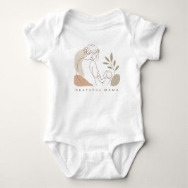Tacksam Mama Minimalist Boho Mor och Bebis Linje T Shirt