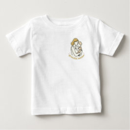 Tacksam Mama Minimalist Linje Konst Mor och Bebis T Shirt