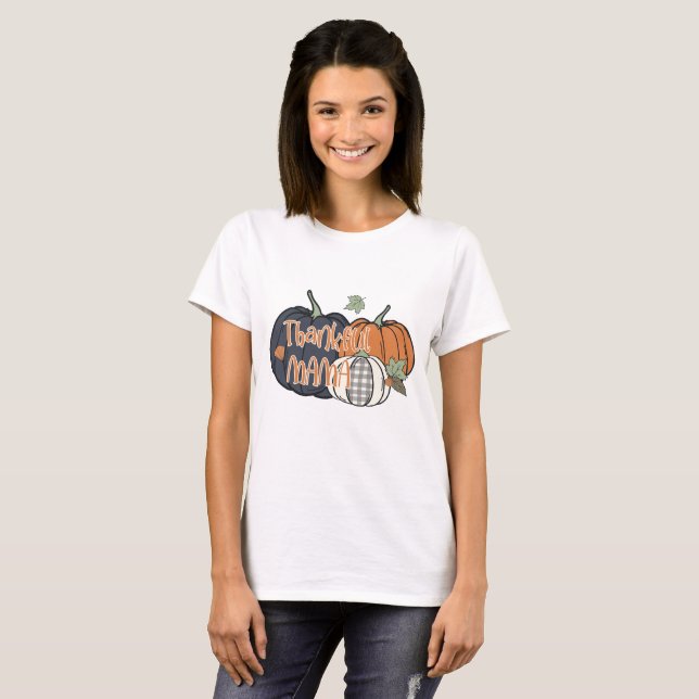 Tacksam Mamma - Tackgivelsedagen  T Shirt (Hel framsida)